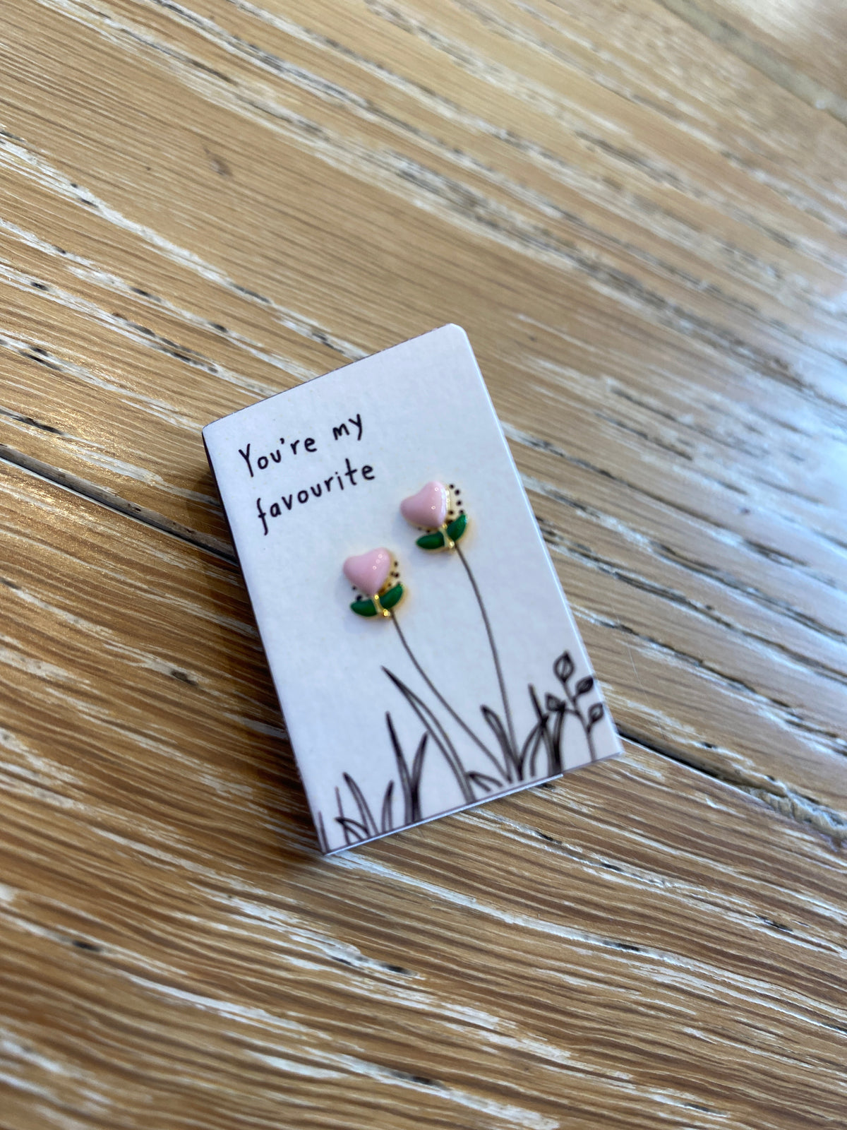 You’re My Favourite Pink Flower Earrings