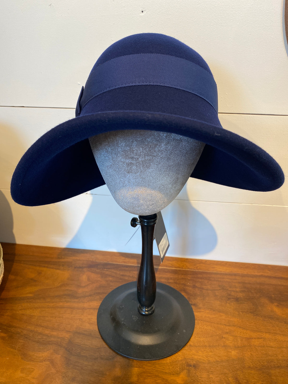 Rose Large Wool Cloche Hat with Bow
