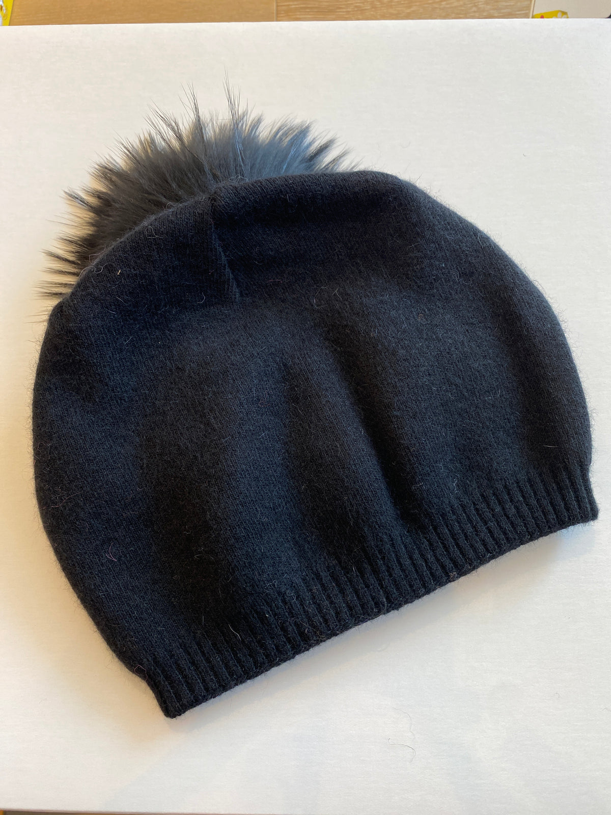 Evelyn Beanie with Real Fur Pom Pom