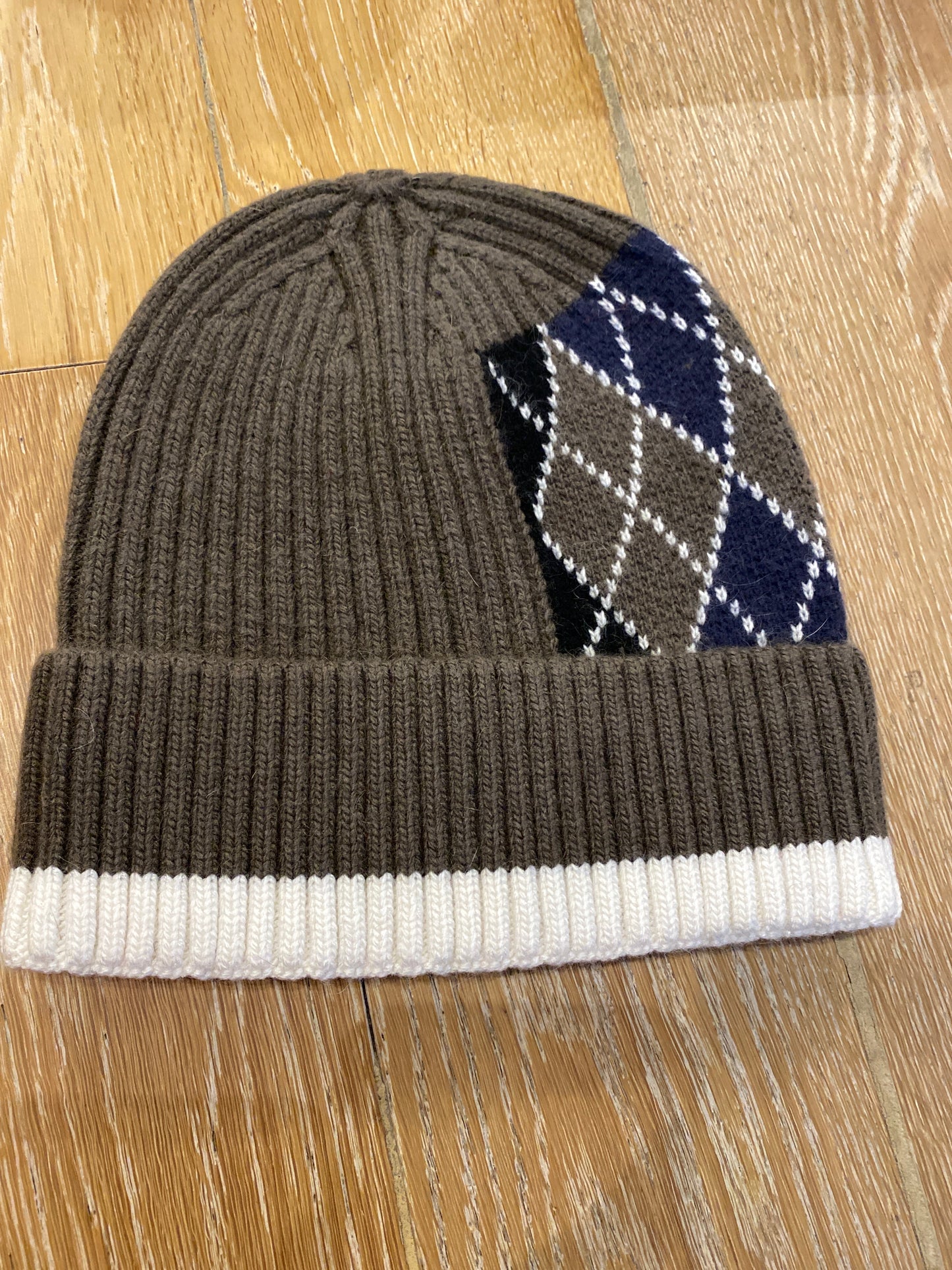 Luxe Cashmere Argyle Beanie