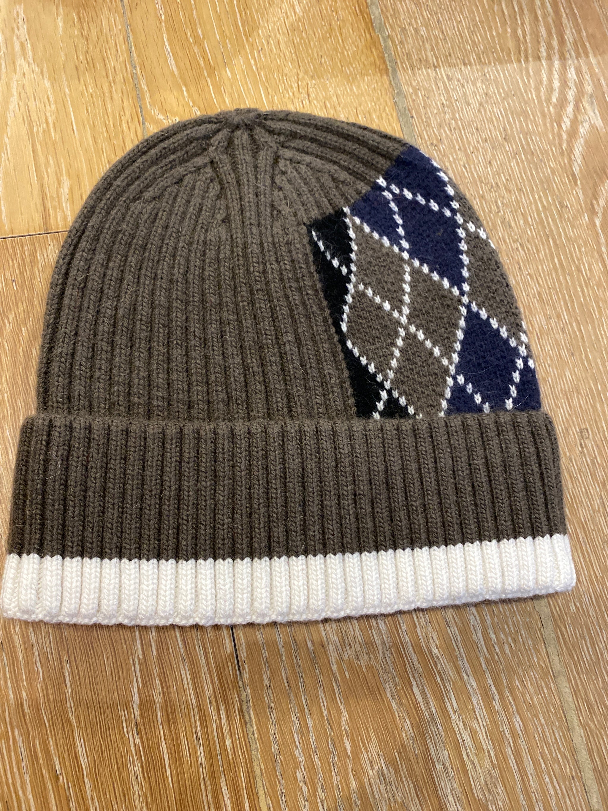 Luxe Cashmere Argyle Beanie