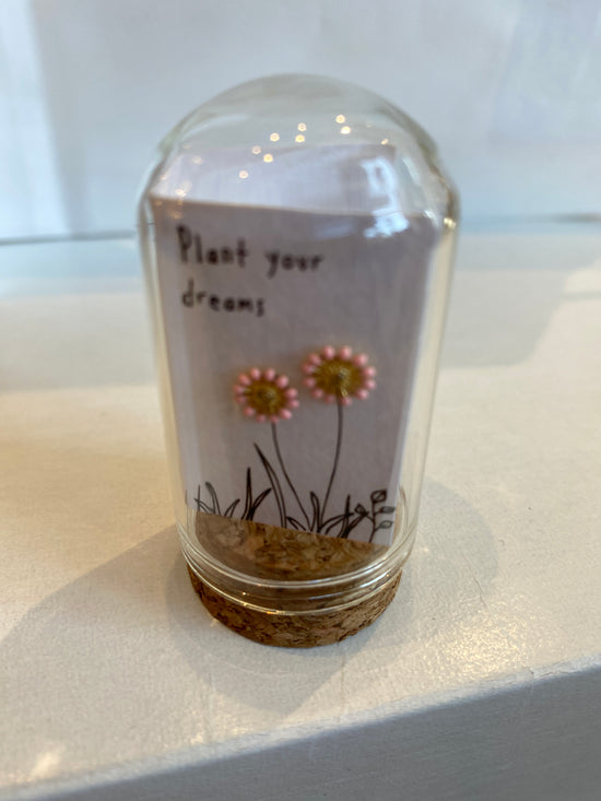 Plant Your Dreams Pink Daisy Stud Earrings