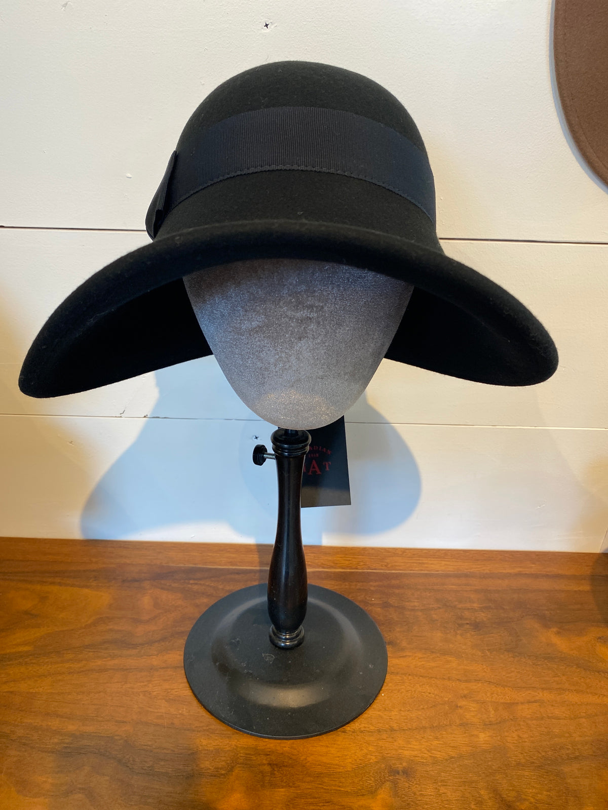 Rose Large Wool Cloche Hat with Bow