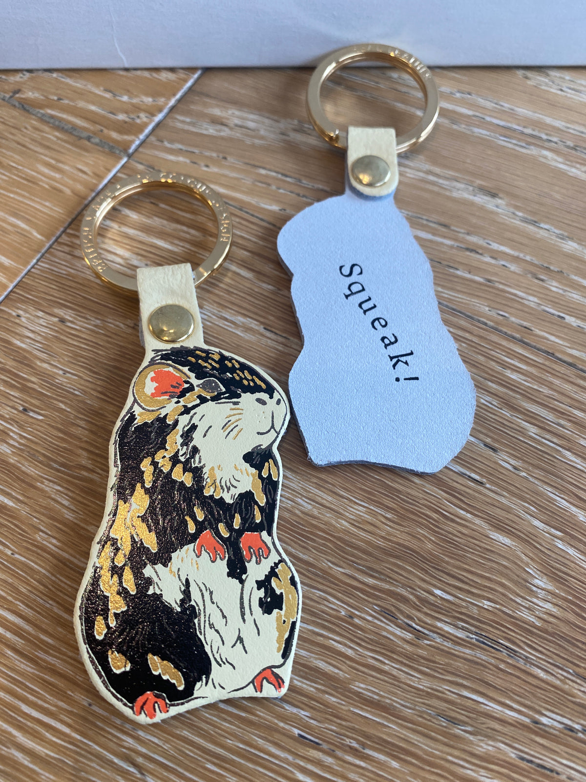 Guinea Pig Leather Key Ring