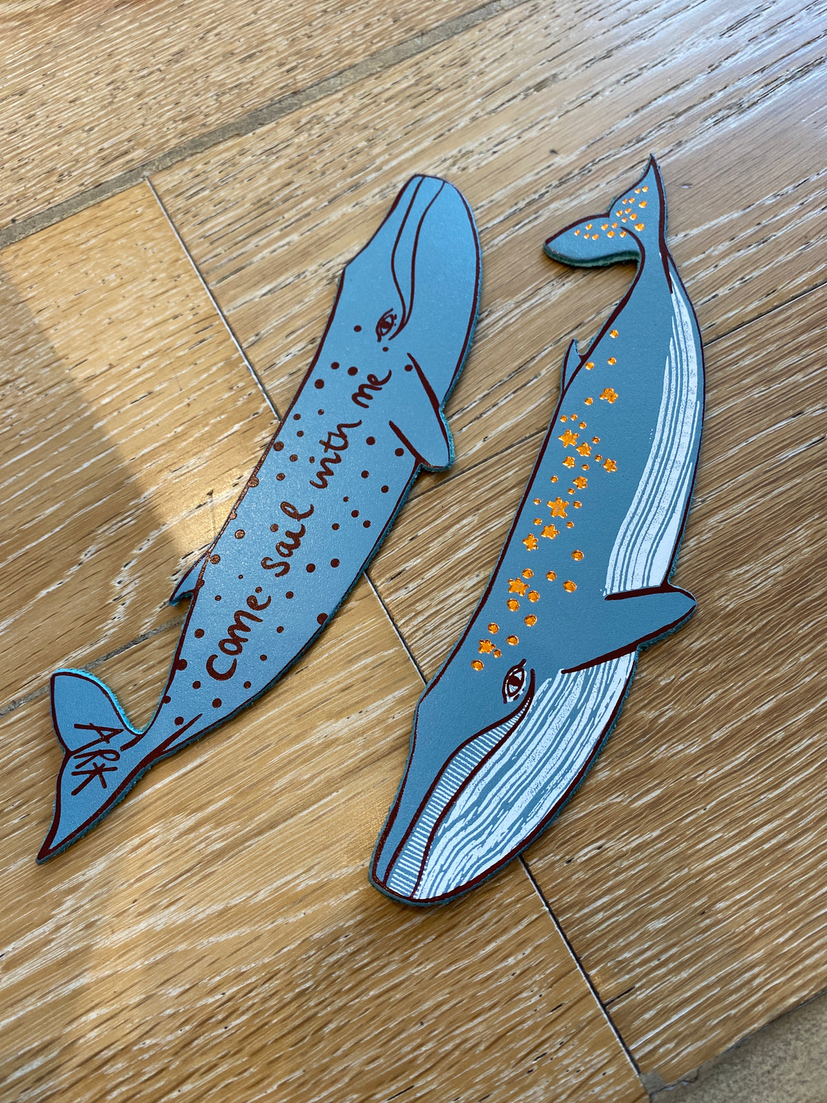 Whale Leather Bookmark