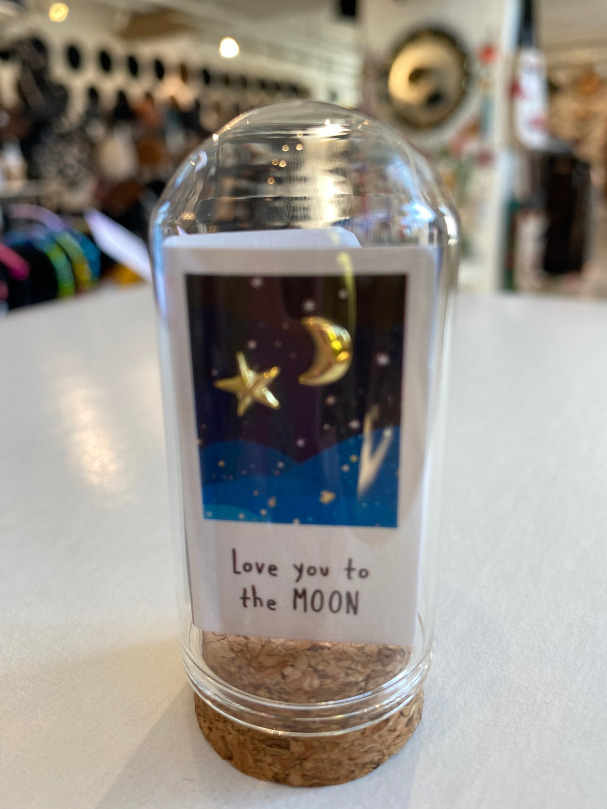 Love You to the Moon Gold stud Earrings