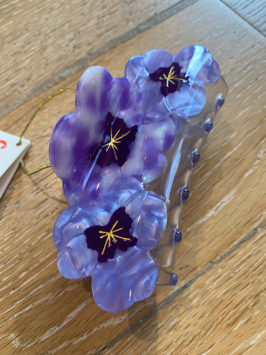 Trio Pansies Hair Claw