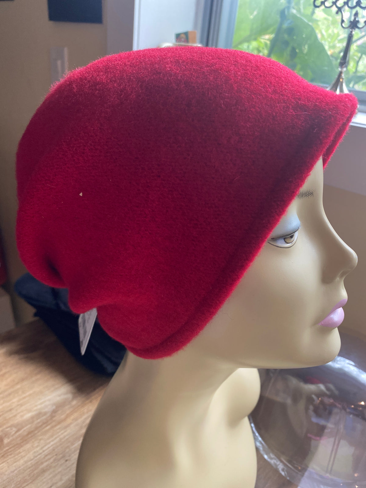 Loevenich Wool Beanie with Folded Back in Red