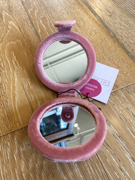 Pink Flower Bee Compact Mirror