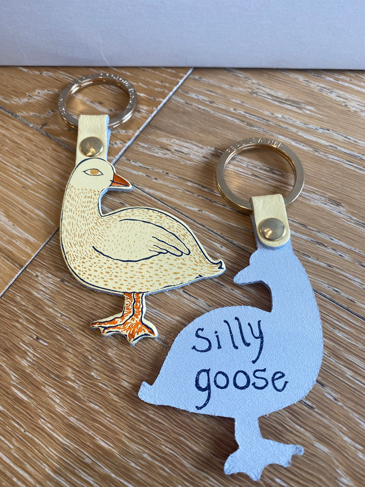 Silly Goose Leather Key Ring