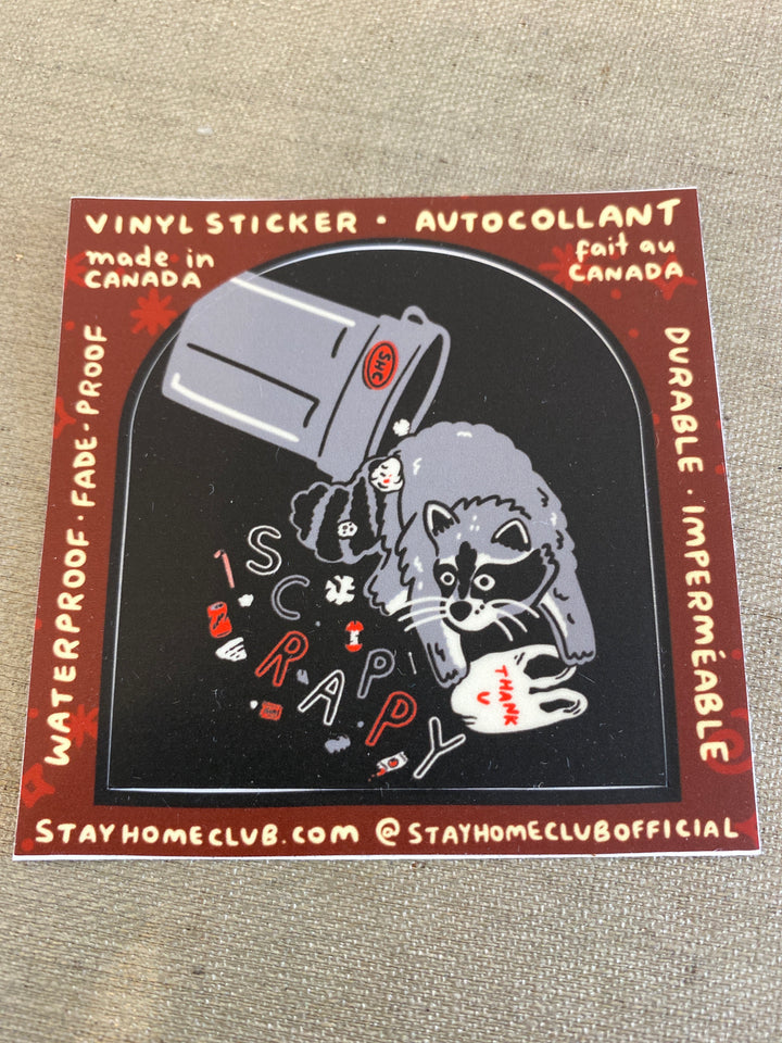 Scrappy Raccoon Trash Stickers