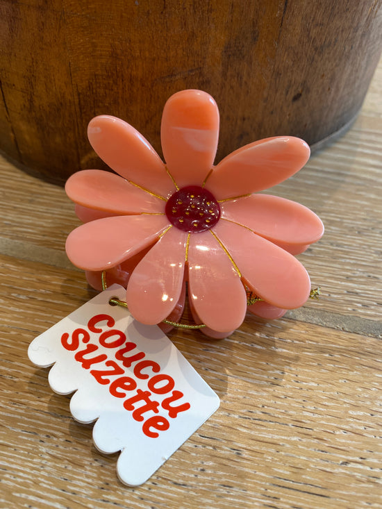 Pink Flower Hair Claw