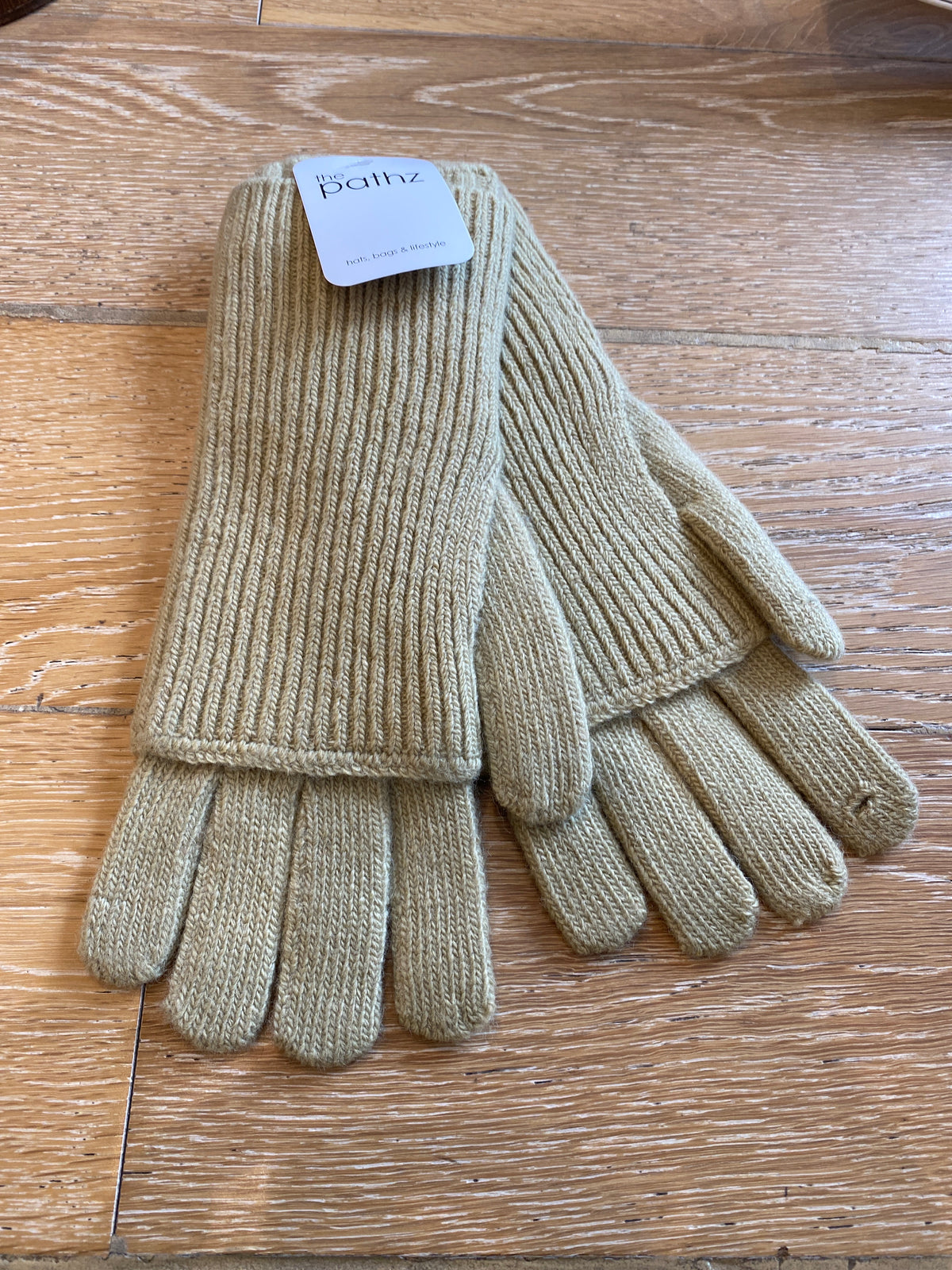 Wool Double Gloves Green