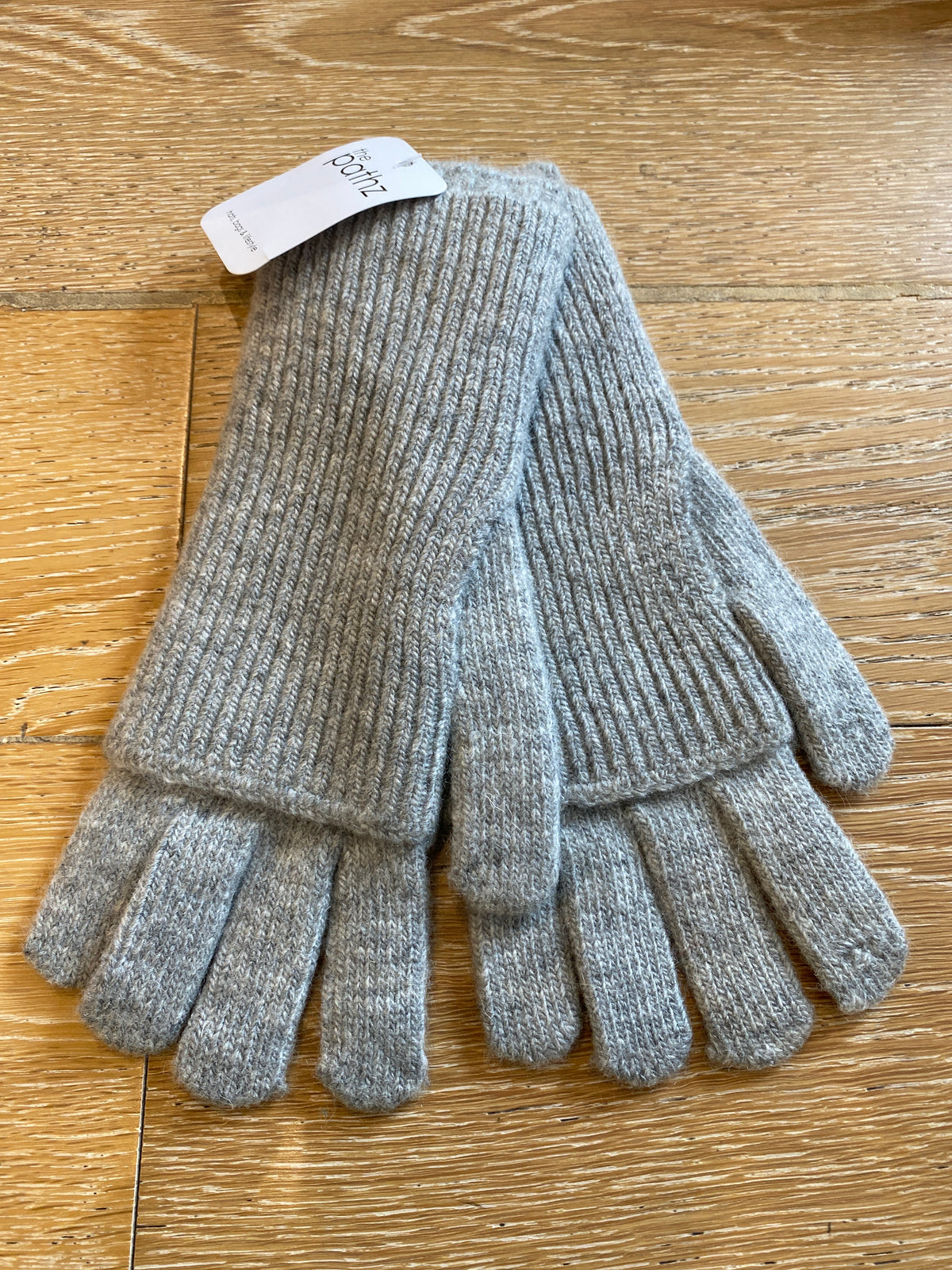 Wool Double Gloves Grey