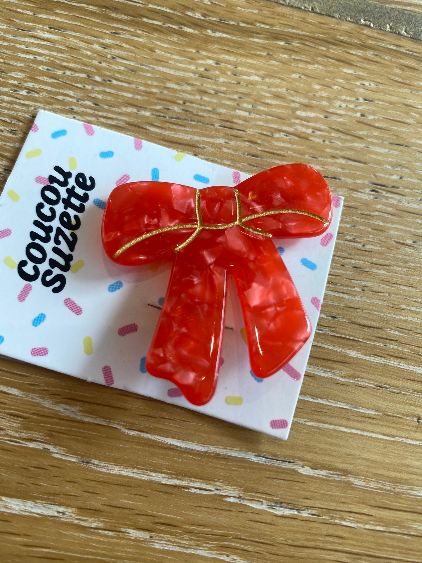 Red Ribbon Hair Clip
