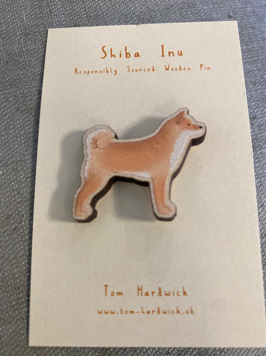 Shiba Inu Wooden Pin