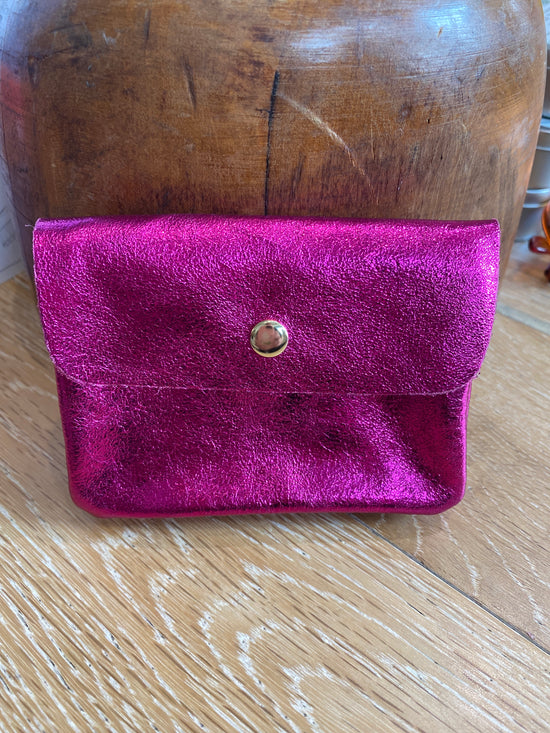 Leather Wallet Fuschia