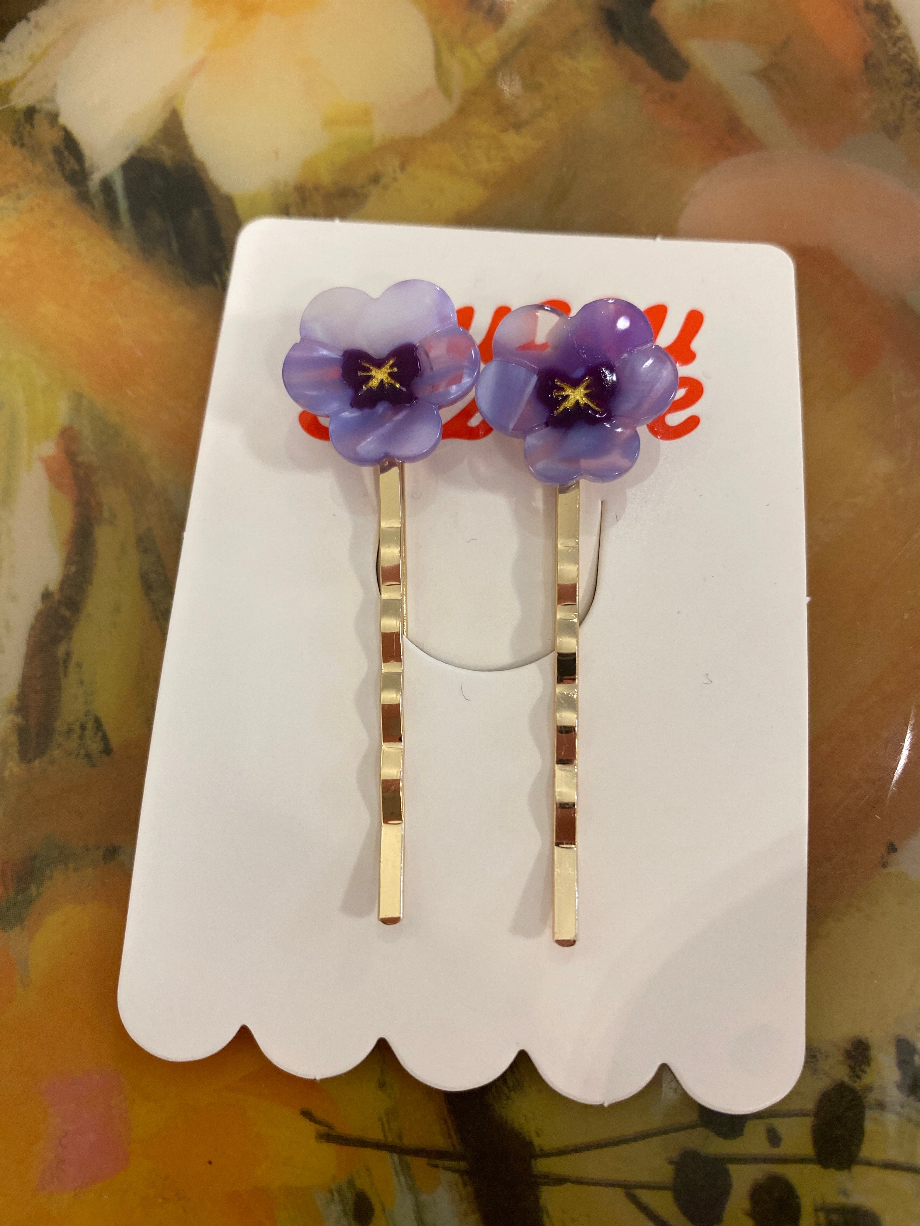 Pansies Bobby Pin Set
