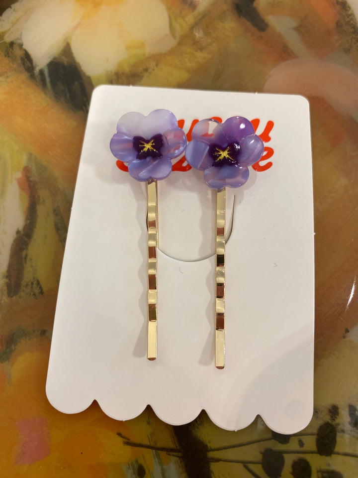 Pansies Bobby Pin Set