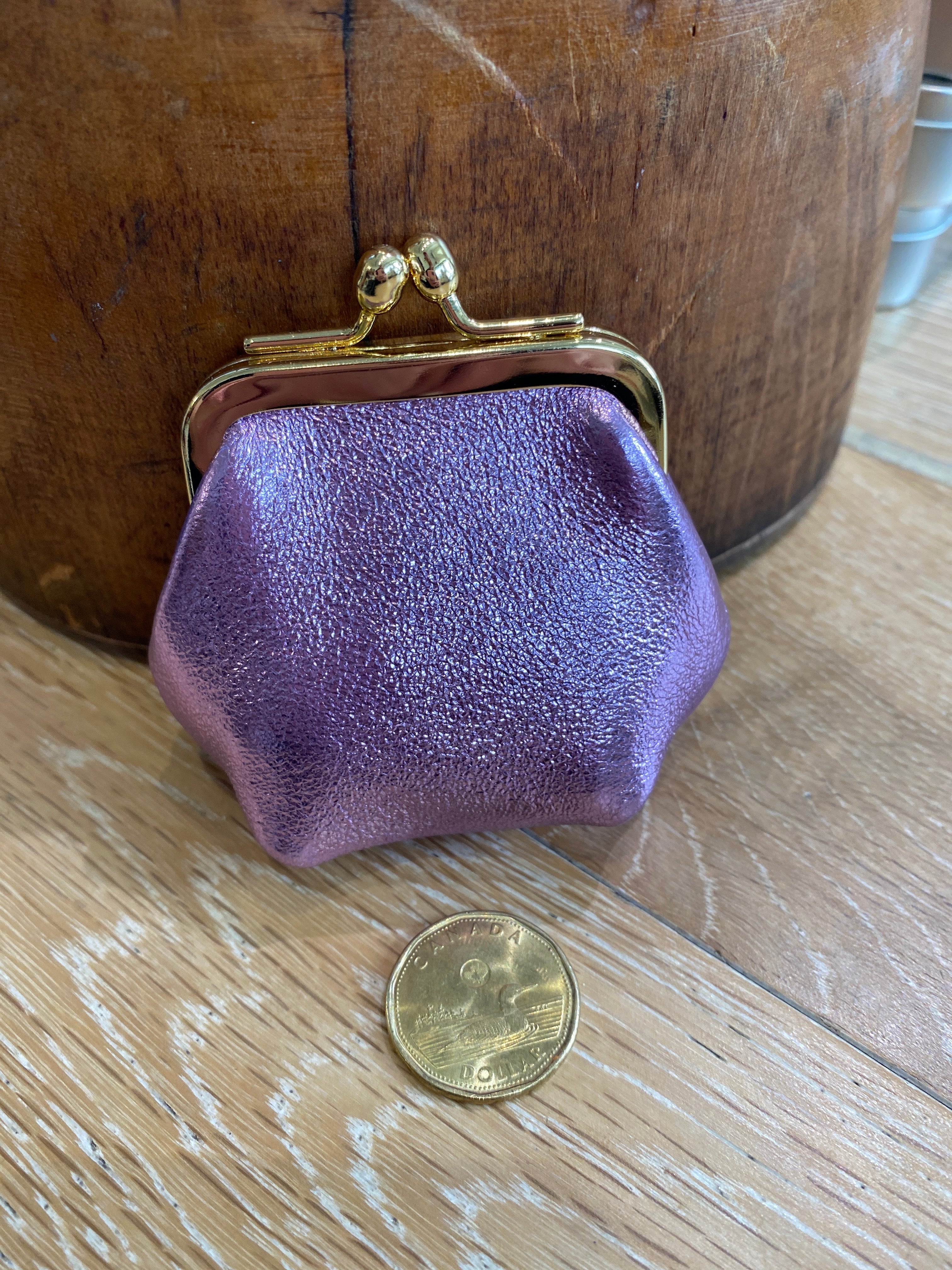 Retro Leather Mini Purse Lilac