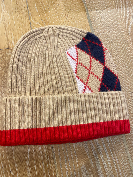 Luxe Cashmere Argyle Beanie