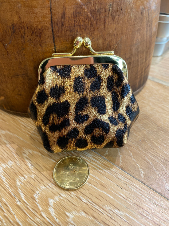Retro Leather Mini Purse Light Leopard