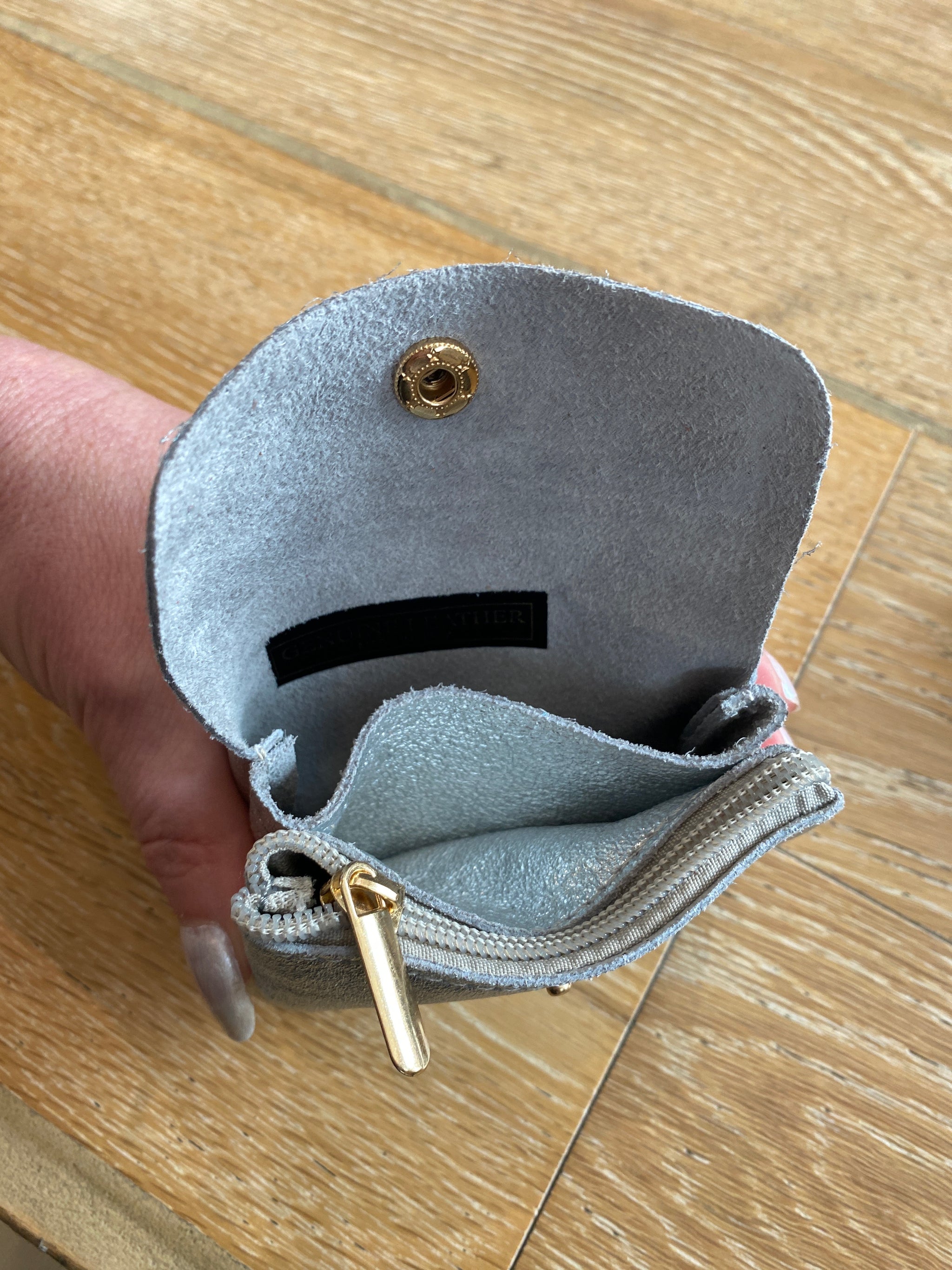 Leather Wallet Silver