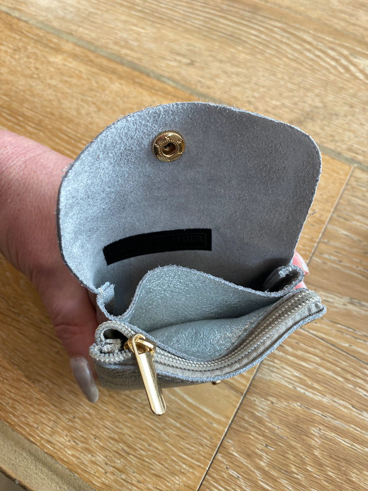 Leather Wallet Silver