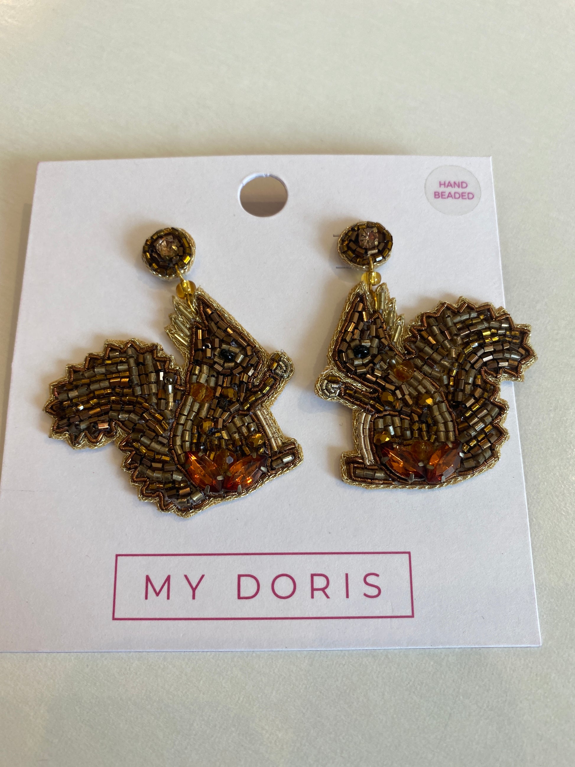 Squirrel Beaded Drops