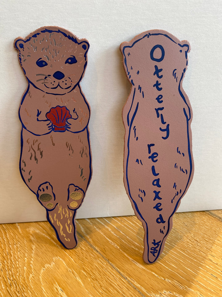 Otter Leather Bookmark