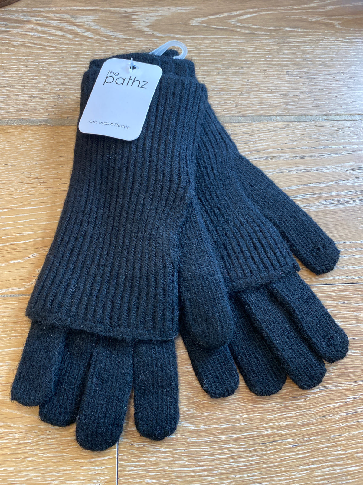 Wool Double Gloves Black