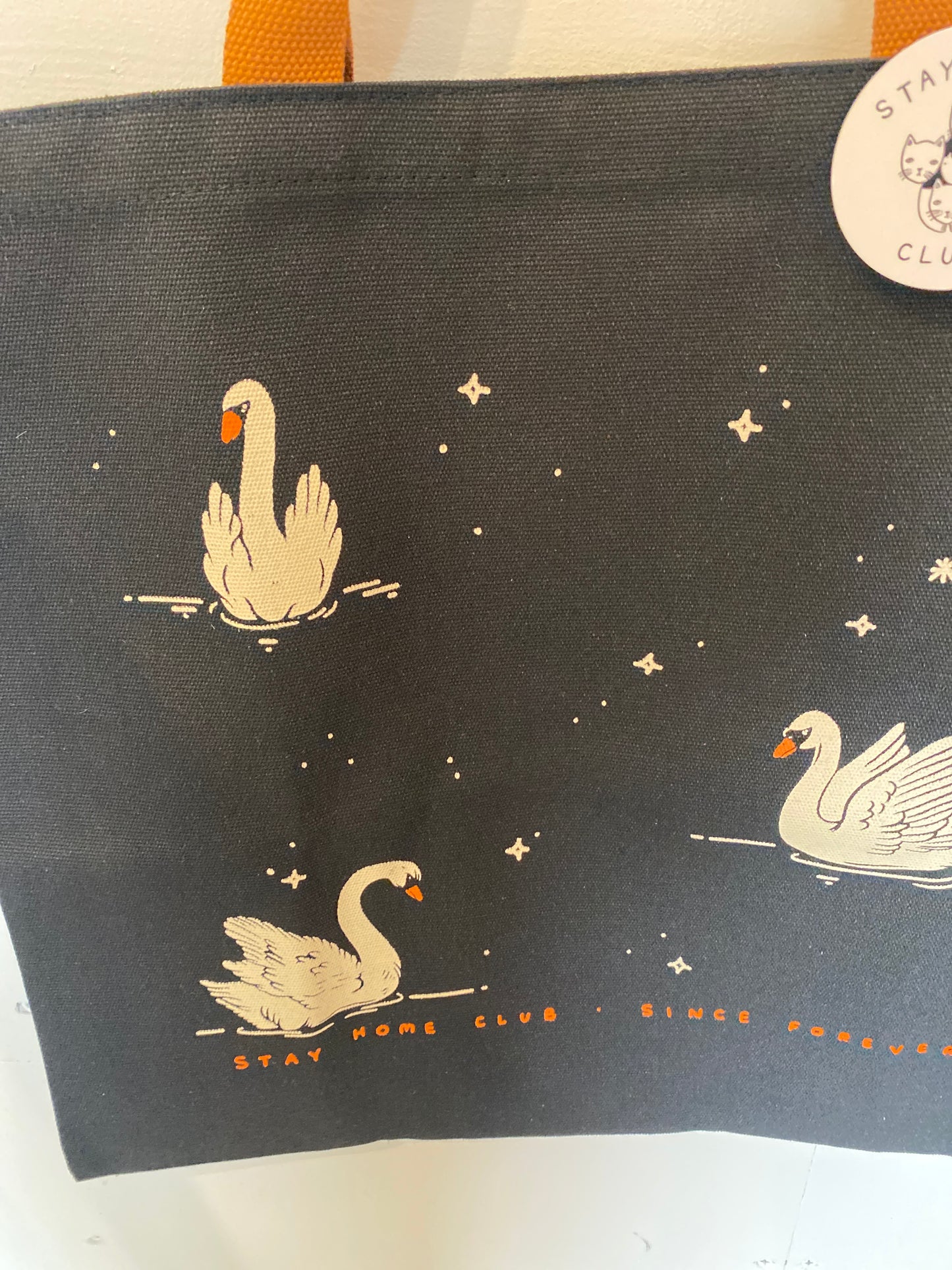 Night Swans Flat Tote