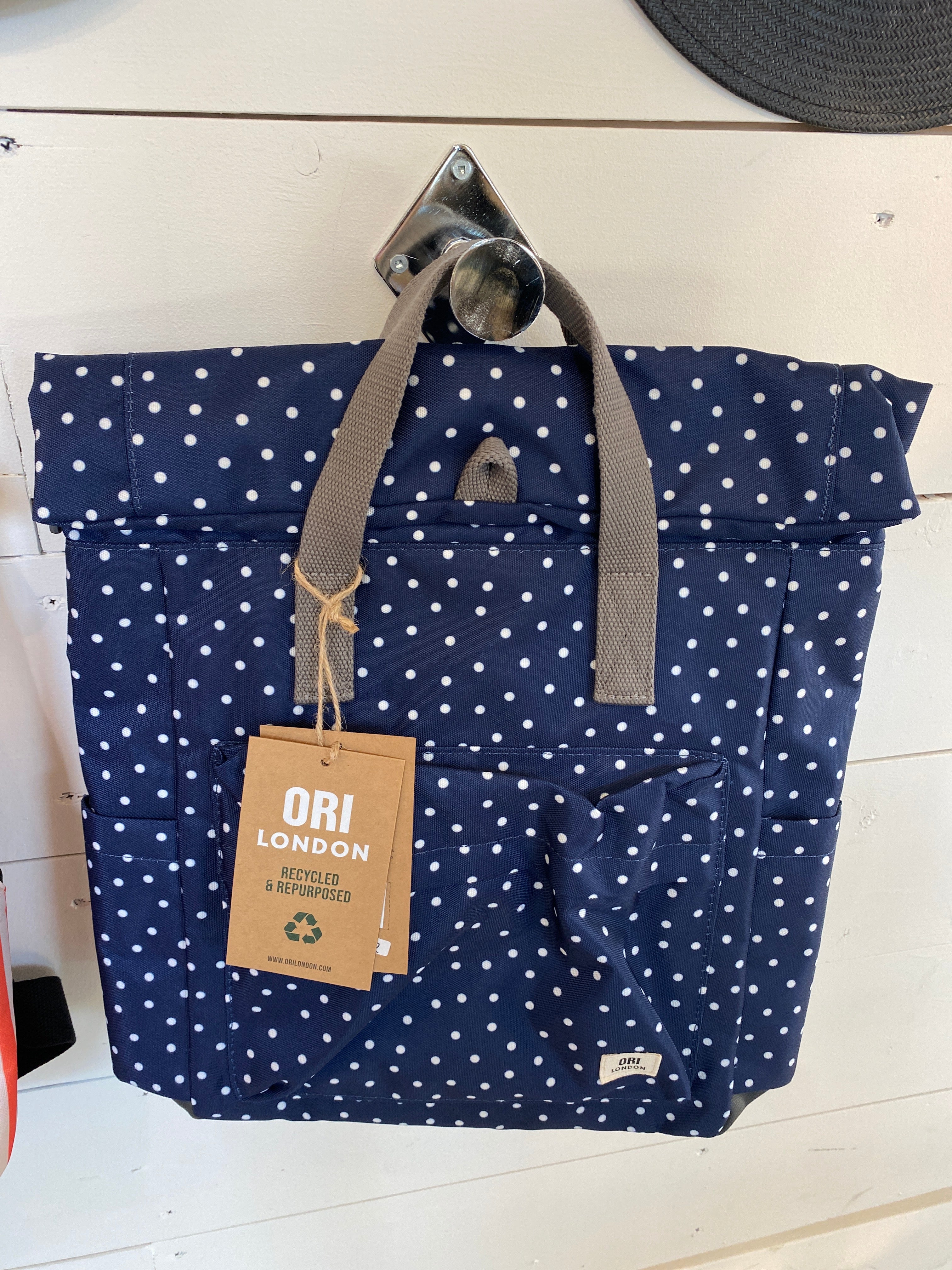 Canfield B Medium Navy Polka Dot