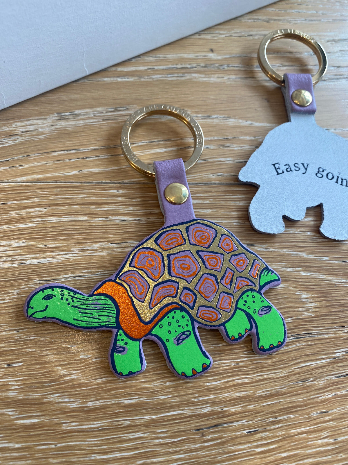 Turtle Leather Key Ring