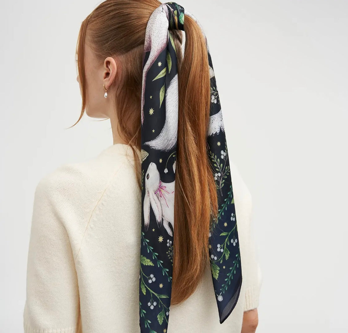Niva Narrative Square Scarf Navy