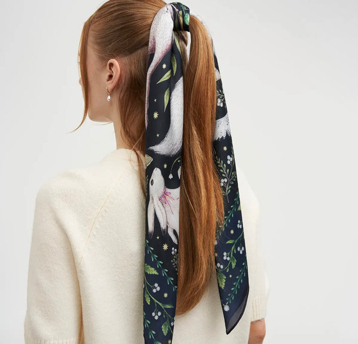 Niva Narrative Square Scarf Navy