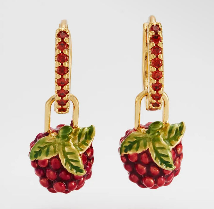 Fable Orla Raspberry Huggie Earrings