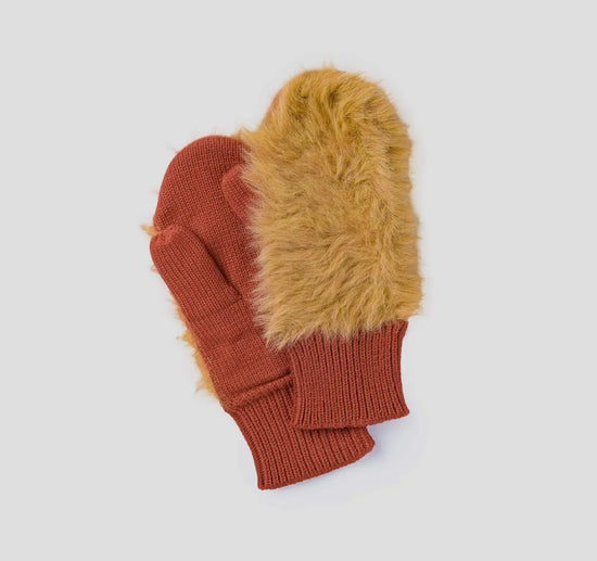 Faux Fur Knit Mittens