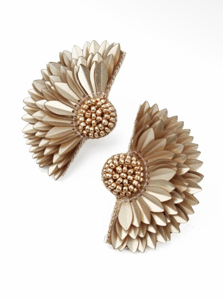 Gold Half Flower Earrings