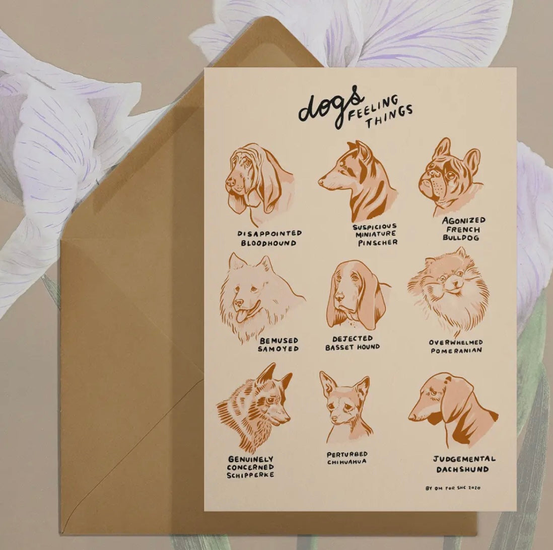Dogs Feeling Things Greeting Card