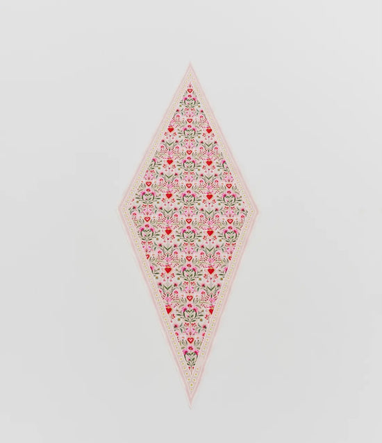Pink Floral Heart Triangle Scarf