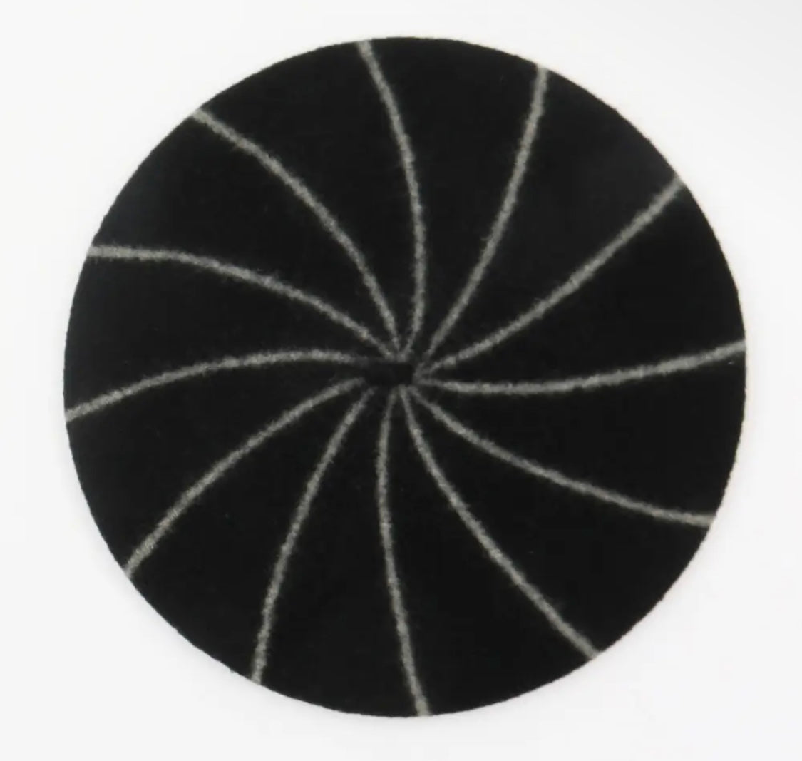 Mariniere Beret Black Ecru