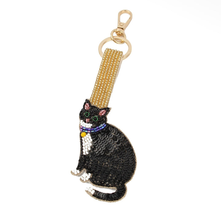 Black and White Cat Bag Charm