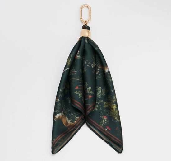 Scarf Bag Charm Black Into The Woods Green
