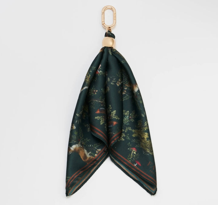 Scarf Bag Charm Black Into The Woods Green