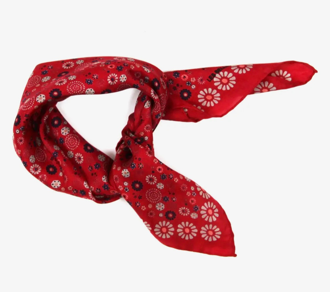 Silk Scarves Hanami Red