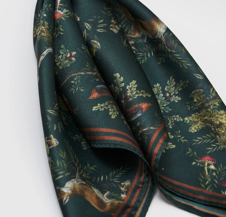 Scarf Bag Charm Black Into The Woods Green