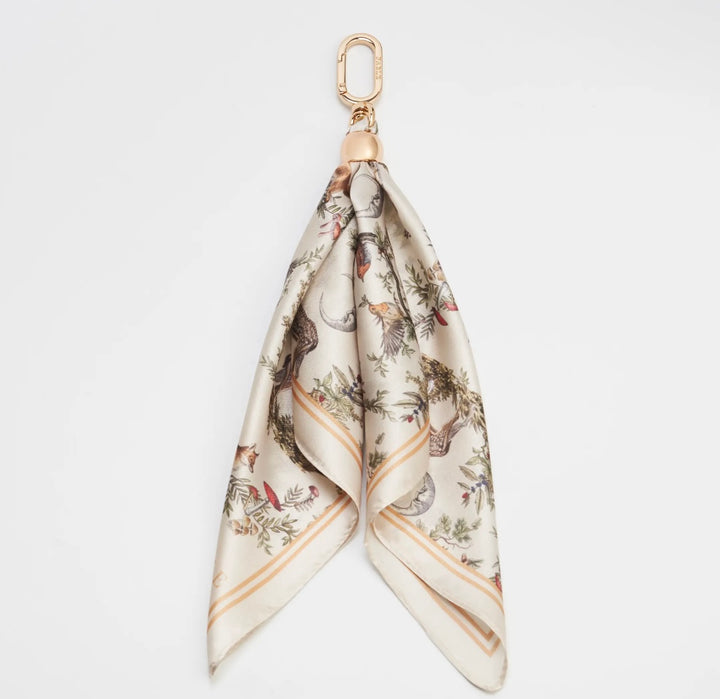 Scarf Bag Charm Black Into The Woods Ecru