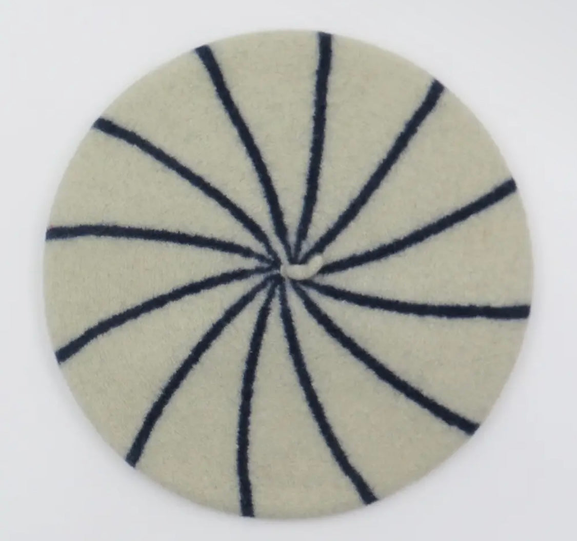 Mariniere Beret Ecru Marine