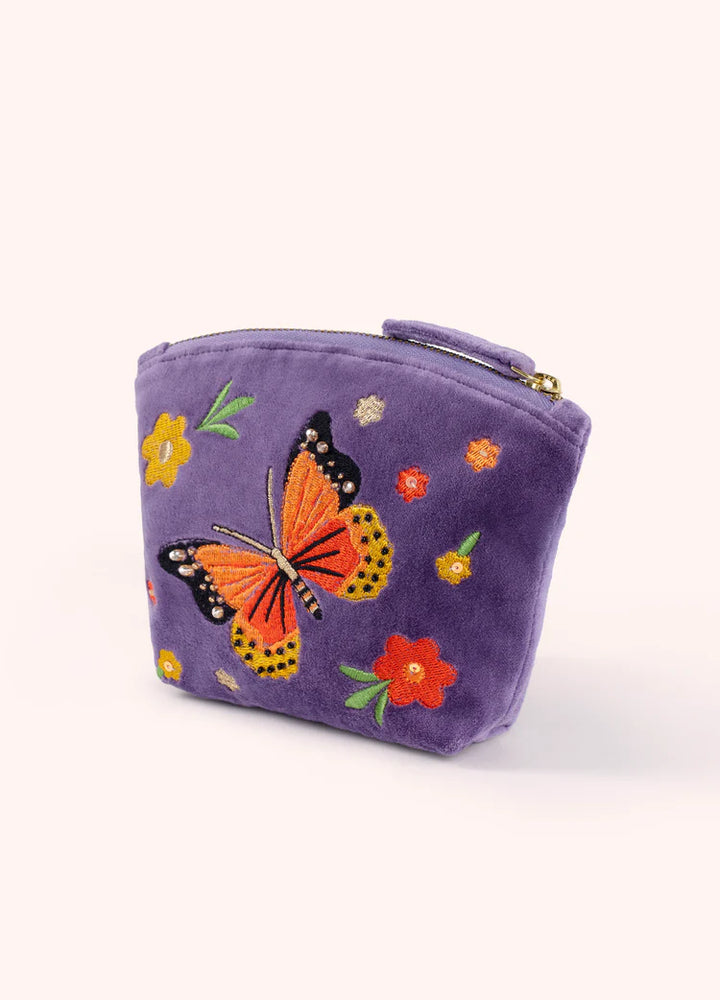 Bonny Butterfly Velvet Mini Pouch